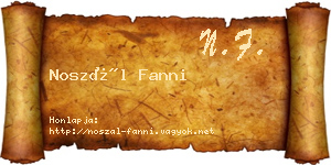 Noszál Fanni névjegykártya